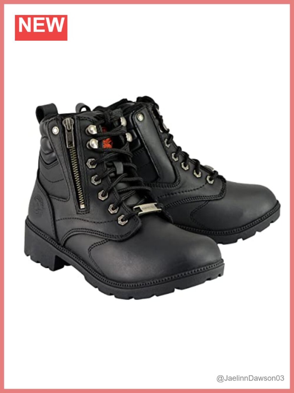 Premium Leather Lace-Up Motorcycle Riding Boots